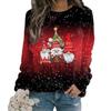 Women Christmas Themed Printed Pullovers Casual Loose Loose Fitting Sweatshirt