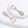 Kinel Lake Green Zircon Long Dangle Earrings For Women Water Drop Stone Earrings