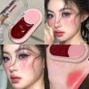 Two Color Powder Blusher Cream Matte Brighten Water Light Peach Cream Blush Natural Cheek Tint Waterproof Face Contouring Makeup