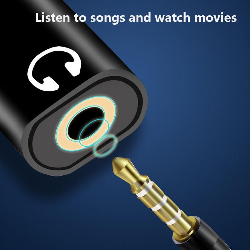 Type-c 2-in-1 Adapter 3.5mm Headphone Audio Adapter T-shaped Charging Listening