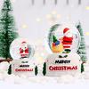 Christmas Snow Globe with Colorful Lighting Lovely Shape Desktop Decor Santa Claus Snowman Glass Ball Ornament Children Gift