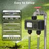 Diivoo 2 Zone Automatic Watering Timer Garden Irrigation Controller Outdoor With LCD Dispaly Waterproof Programmer for Lawn