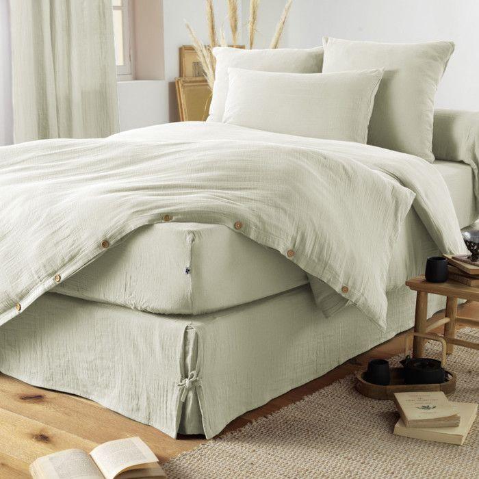 "Gaïa" Duvet Cover All Sizes "Cotton Gauze" - Gaïa Water Green - Duvet Cover 260 X 240 Cm