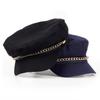 Women Cotton Chain Decoration Navy Hat Outdoor Leisure Travel Beret Cap Winter Warmth Newsboy Hats Painter's Caps
