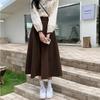 Woolen Fall/Winter High-Waist Slim-Fit A-Line Midi Half Skirt for Women - Thick Warm Versatile Skirt for Winter