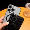 For Iphone 15 14 13 12 Pro Max 11 Carbon Fibre Pattern Tpu Soft For Magsafe Magnetic Wireless Charge Shockproof Lens Protection Case Cover