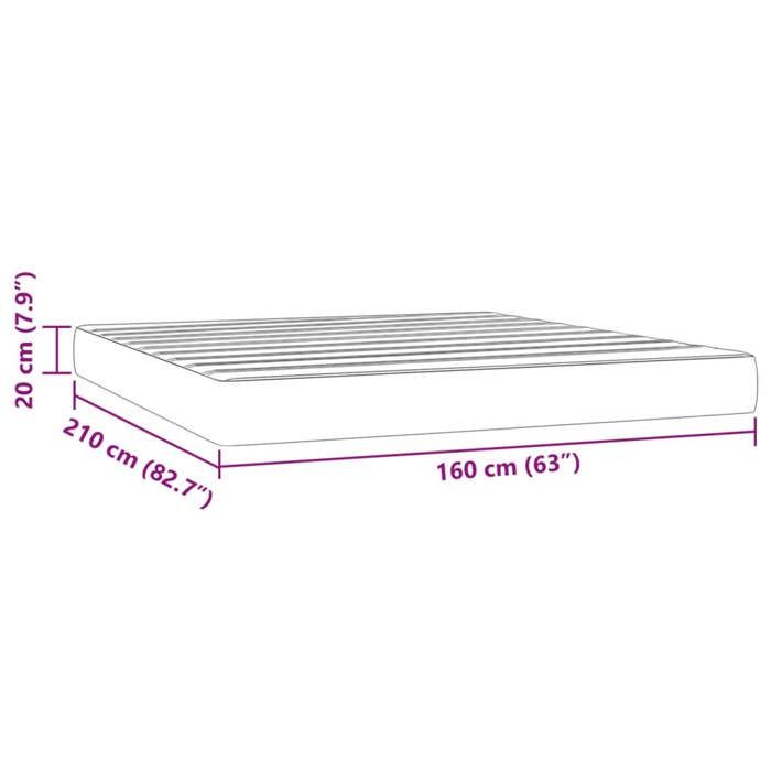 VidaXL Pocket Spring Bed Mattress 160x210 Cm Thickness 20 Cm Velvet,mattress,bed Mattress,mattress for Box Spring,4016
