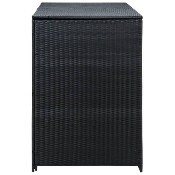 Bin Shelters - vidaXL - Double - Woven Resin - Black - 148x80x111 Cm