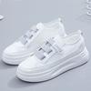 Mesh Leather Small White Shoes Women Thin Summer Hook&loop Street Fashion Shoes Women Thick-soled Sneakers