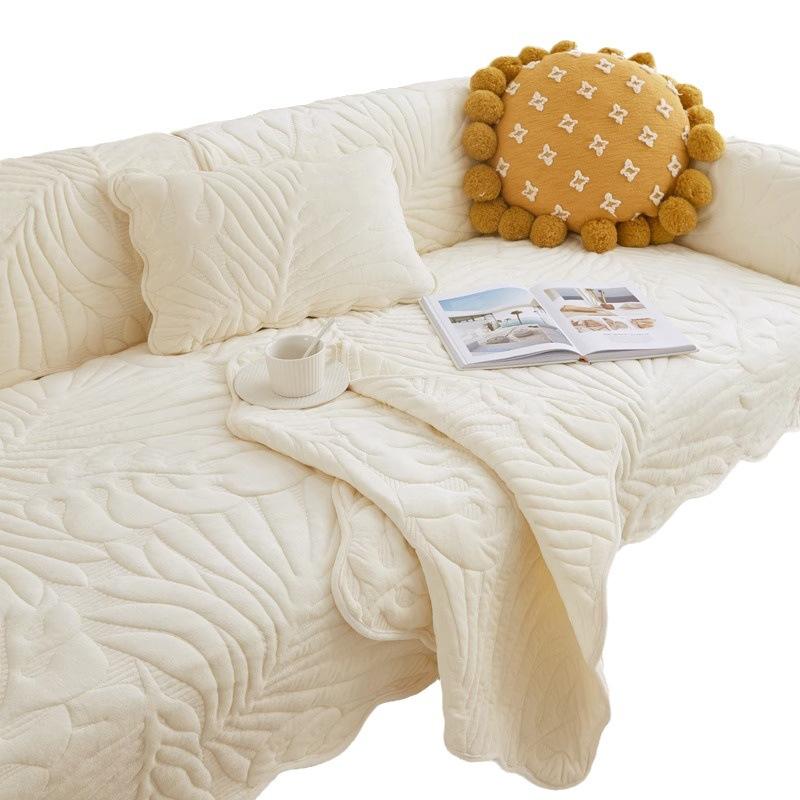 Sofa Cushion Winter Nordic Simple Thickened Non-Slip Seat Cushions Plush Backrest Towel Sofa Cover Slipcover