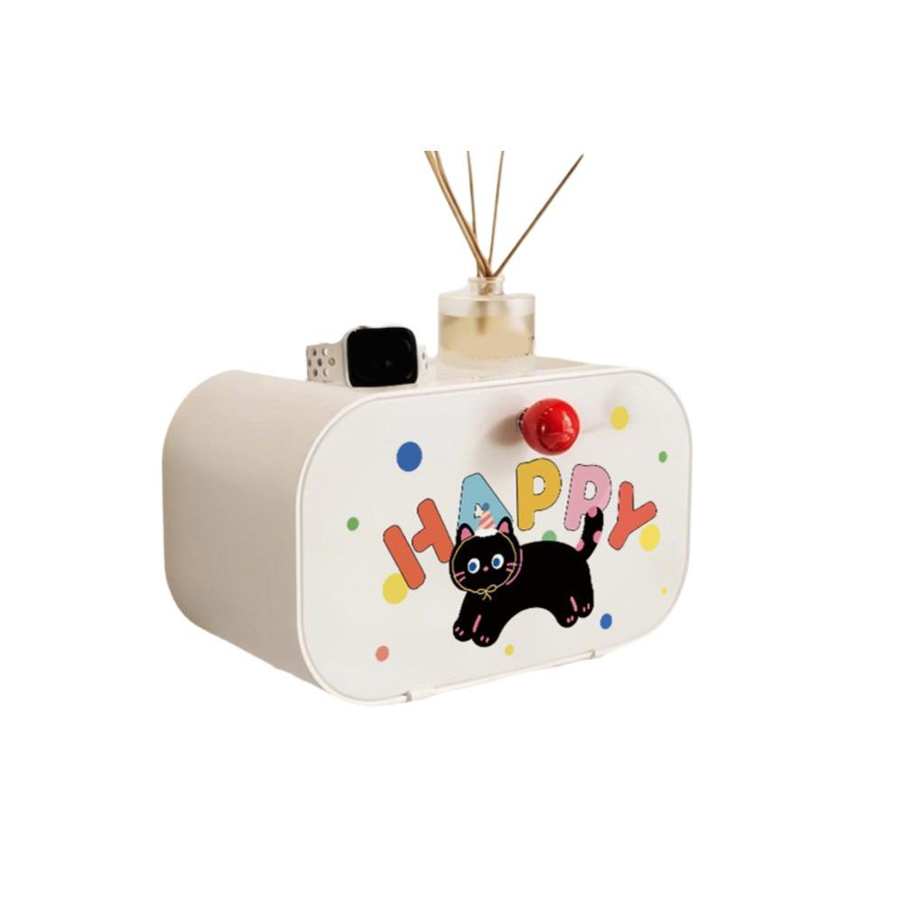 No Punching Wall Mounted Tissue Box Plastic Paper Towel Box Creative Cartoon Tissue Holder Kitchen