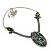 Indian Moss Agate Peridot Gemstone 925 Silver Plated Jewelry Necklace 18"
