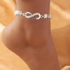 8-character Simple Style Anklet Inlaid Shiny Zircon Elegant Zinc Alloy Ankle Bracelet Sparkly Foot Jewelry Decor
