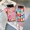 For Samsung Galaxy Z Flip 4 Case 3 Love Flower Transparent Folding Case For Samsung Z Flip 3 5g Flip4 Shockproof Hard Back Cover