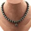 Stones and Minerals. 8 Mm Hematite Bead Necklace + 1 8 Mm Hematite Bead. Steel Chain Necklace Women, Men. Custom Size
