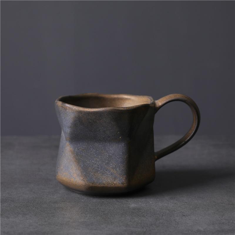 Creative Coffee Cup Coarse Pottery Water Cup Retro Supply Niche Ceramic Cup Japanese Ceramic Special-Shaped Cup