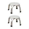 2 Pieces Small Round Low Stools Stainless Steel Children Sofa Benches Metal Stacking