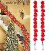 2M 10LED Christmas Poinsettia Flowers-Decor Garland String-Lights Tree Ornaments