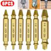 6Pcs HHS Double Ended Screw Extractor Damaged Screw Extractor Drill Bit Extractor Drill Set Broken Speed Out Bolt Extractor Bolt Stud