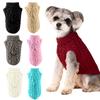 Pet Clothes Autumn and Winter Fashion Candy Color Sweaters for Dogs Cute Pets Solid Color Cable Knit Pullovers