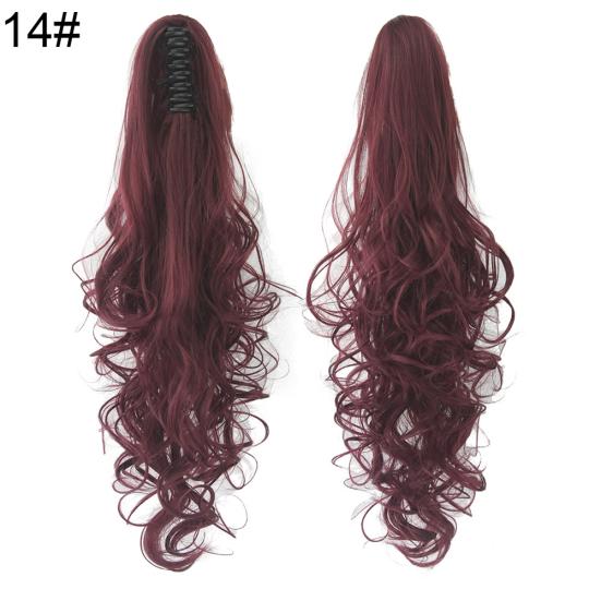 Curls Ponytail Long Wavy Hair Bun Wig PonyTail Matte High Temperature Silk Fiber Claw Clip Ponytail Extensions for Women