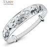 Top Quality 925 Silver Lucky Blessing Round Bracelet Bangles For Women Jewelry