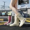 2025 New Rain Shoes Women's Fashion Wear Non-slip Foreign Style Medium and High Tube Water Shoes Adult Soft-soled Long Rain Boots