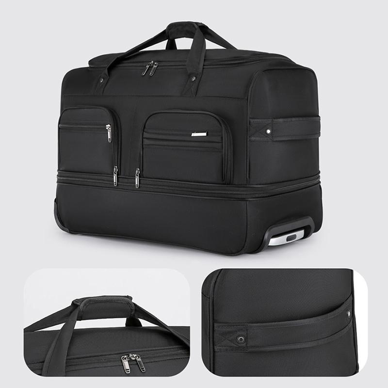 Increased Capacity Travel Bag Multi-function Folding and Expandable College Student Luggage Bag Long-distance Trolley Bag