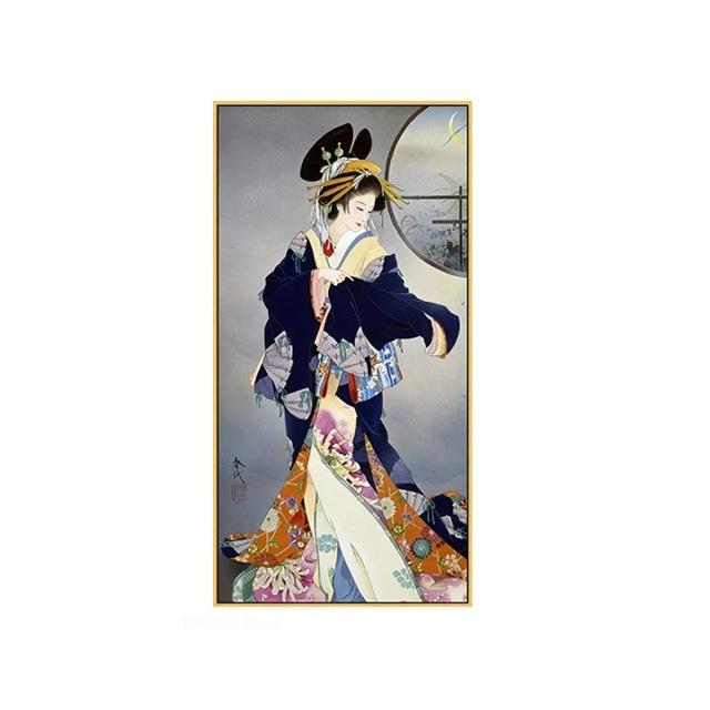 Ukiyo-e Japanese Style Lady Figure Decorative Painting For Sushi Place Japanese Food Canvas Posters Prints Wall Home Decoration