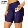 Women's Swim Shorts Board Shorts Swimwear Bathing Suits Bottoms with Pocket and Color Zip High Waisted Quick Dry