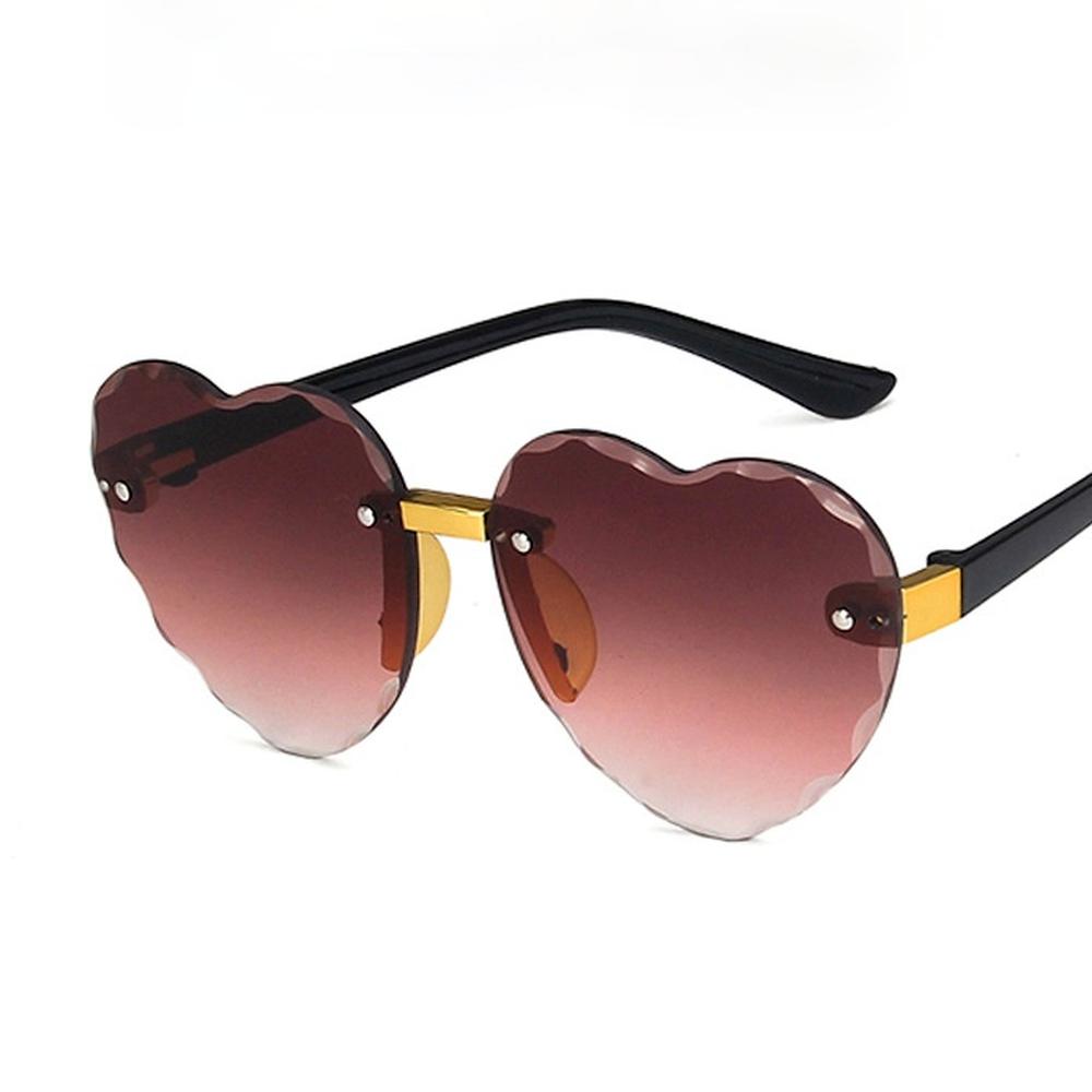 Child Rimless Frame Sunglasses Children Kids Gray Pink Red Lens Fashion Uv400 Protection Eyewear