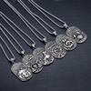 12 Constellations Pendant Amulet Titanium Steel Zodiac Dog Tag Pendant Chain Men's Women's Lucky Necklace Gift