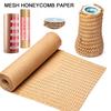 1 Roll Mesh Honeycomb Paper Biodegradable Space-saving Shock-proof Wrapping Paper Honeycomb DIY Roll Tissue Paper Office Supply