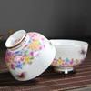 Ceramic Tea Cup Set Chinese Small Teacups Kung Fu Tea Accessories Office Hospitality Cups Flower Patterns