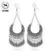 Vintage Bohemian Alloy Tassel Dangle Ethnic Tribal Earrings Fashion Stage Costume Accessories