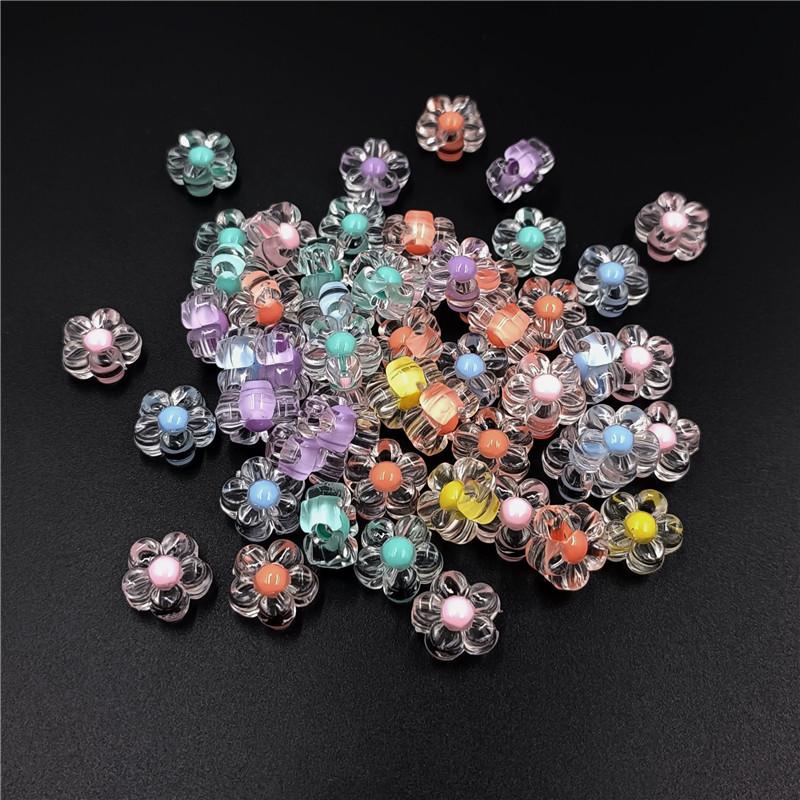 Home About100pcs DIY Necklace Jewelry Making Fashion Clear/Matte Handmade Material Jar Heart Plum Beads Bracelet