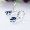 BELLA BOX Women Drop Earrings Fashion Jewelry Blue CZ Lady Dangle Earring For Party Wedding Anniversary Love Gifts