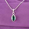 Green Emerald Stone 925 Sterling Silver Birthday Gift Wedding Pendant Jewelry PP-59-9