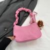 Cute Embroidered Bowknot Butterfly Shoulder Bag Women Pleated Handbag Half-moon Underarm Bag Fashion Oxford Nylon Bow Tote Bag