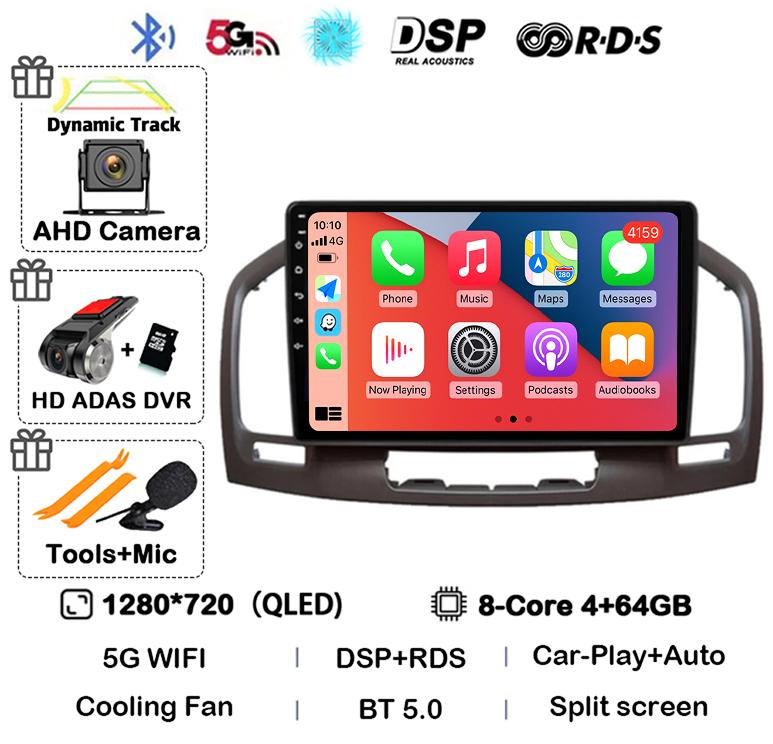 Android 14 Carplay Auto WIFI+4G Car Radio For Buick Regal For Opel Insignia 2009 2010 2011 2012 2013 Multimidia Video Player GPS