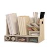 Desktop Bookshelf Multifunctional Dust Proof Space Saving Plastic with Drawer Desktop Book