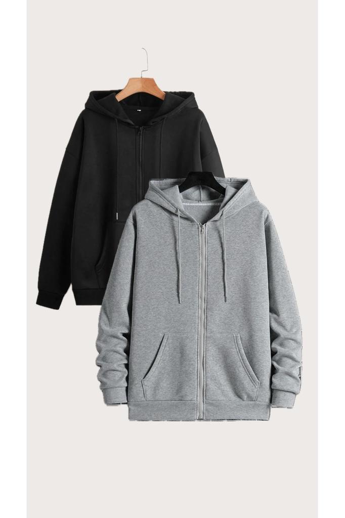 Women's Style Big Size Sweatshirt Zippered Hooded Oversize Sweatshirt