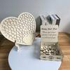Yousheng Rustic Wedding Guest Book Love Heart Guest Book with Wooden Drop Box Guestbook with Hearts Wedding Decoration for Engagement Reception Decor