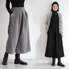 Autumn and Winter Culottes Loose Wide-leg Pants Nine-point Pants Woolen Elastic Waist Wide-leg Pants