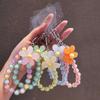 Macaron Color Cell Phone Charm Lanyard Flower Beaded Car Keychain New Mobile Phone Case Pendant