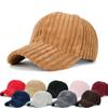 Corduroy Solid Color Autumn Winter Baseball Cap Unisex Keep Warm Fashion Stripe Men Snapback Dad Hat