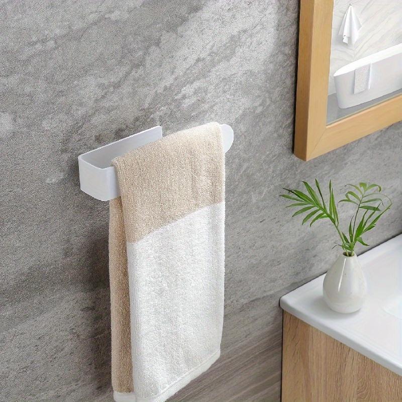 1pcs Wall Mounted Self-adhesive Towel Holder,  Drain Rack And Hook, Multifunctional Bathroom Kitchen Organizer, Home Supplies