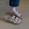 Casual Shoes One-shoulder Shoes Muffin Thick-soled Versatile Flip-flops with Buckles
