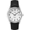 Easy Reader Leather Strap 38mm Watch Mens Standard Men's Black/Silver Tone/White.