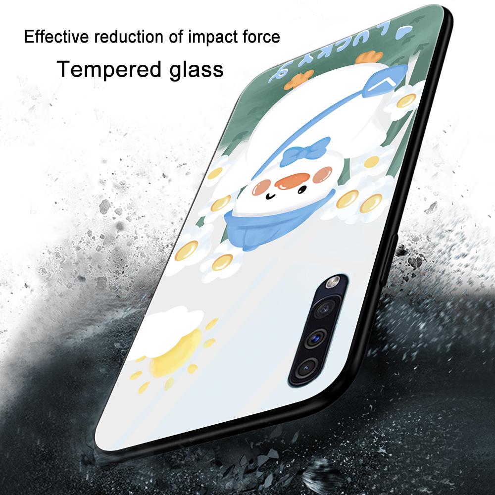 Cute Bear Duck Phone Case For Samsung Galaxy A72 A22 A21s A03 Core A52 A70 A71 A73 A53 A13 5g A03 A42 Tempered Glass Cover